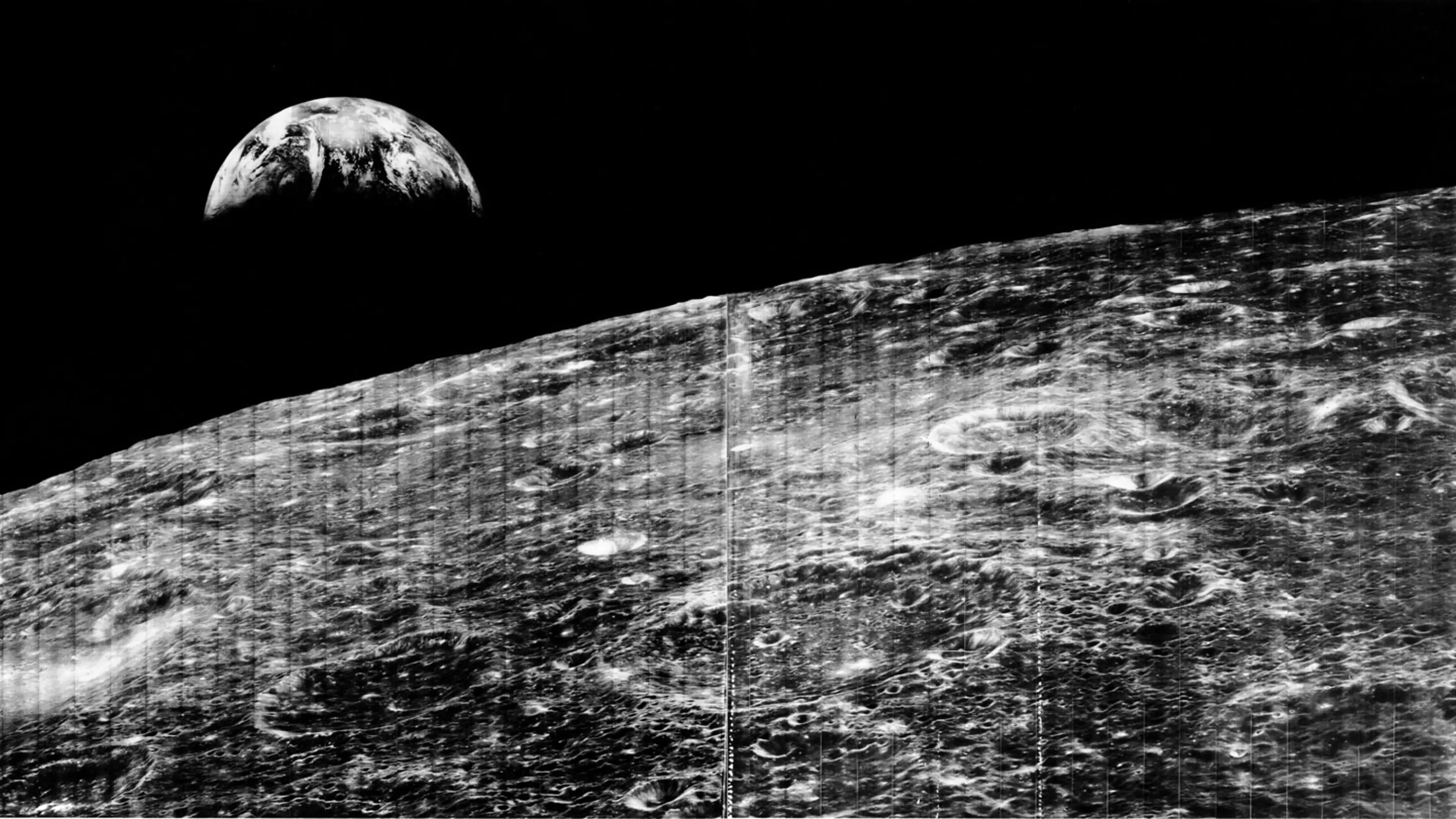 First Earthrise from Lunar Orbit