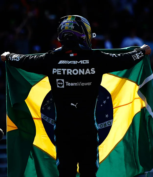 Lewis Hamilton — Brazilian Flag Celebration