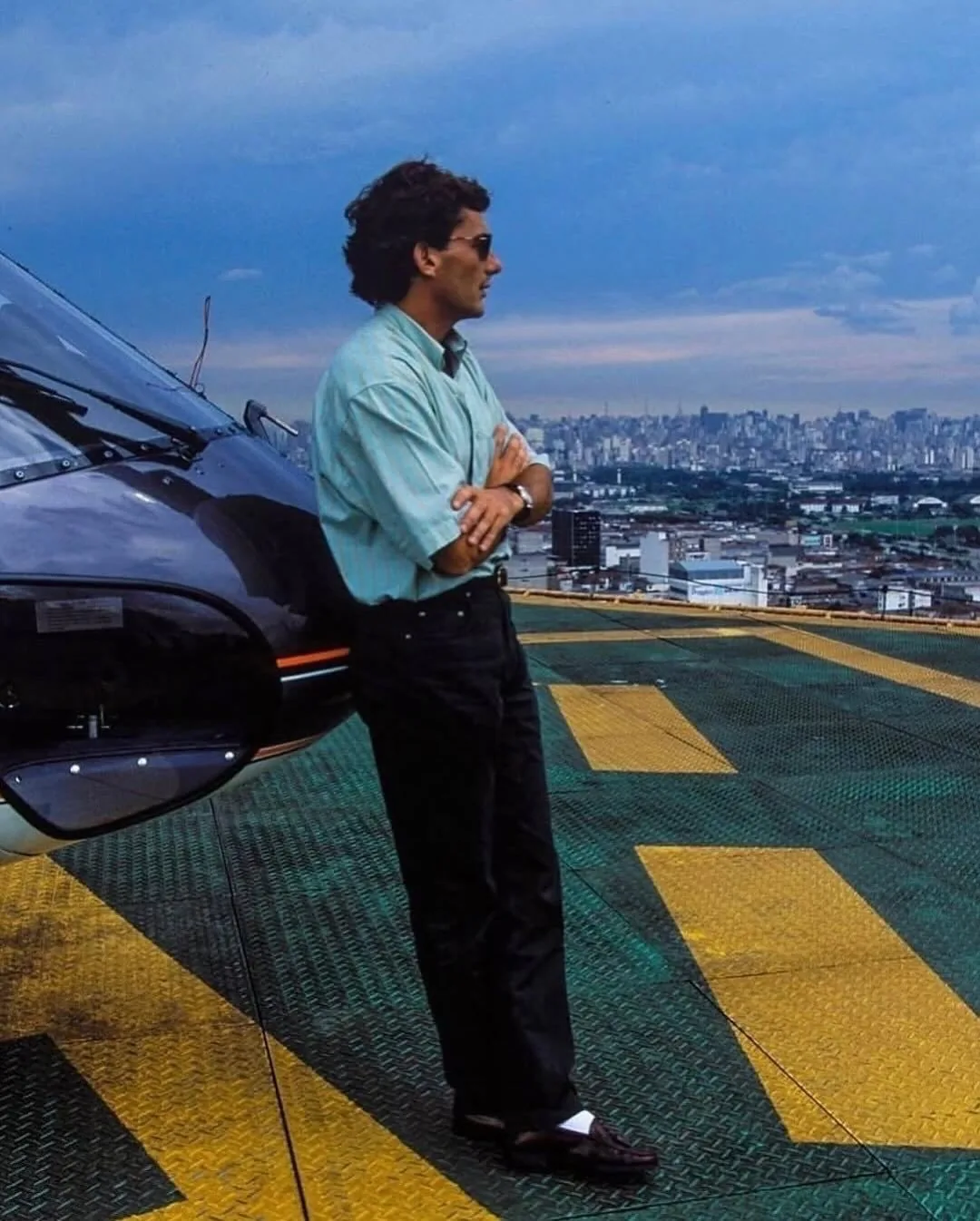 Senna and the Helicopter — São Paulo