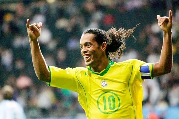 Ronaldinho Celebrating for Brazil