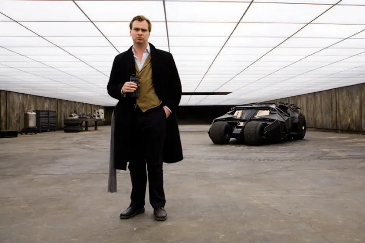 Christopher Nolan with the Tumbler