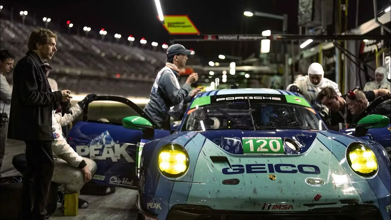 Porsche Pit Stop at Night